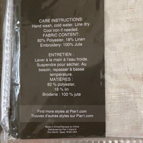 Pier 1 Accents Pier Imports Jute Embroidery Sheer Curtain Poshmark
